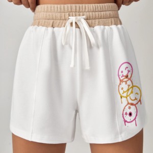 Shorts Deportivos de Mujer, 100% Algodón, Color Verde Menta, Cintura Elástica, Corte Regular, Tejido Transpirable de Secado Rápido, Estilo Urbano - Product Image 2