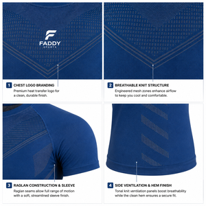 T-shirt de sport sans couture pour homme, séchage rapide, respirant, compression, fitness, course à pied, entraînement, vêtements de sport - Product Image 3
