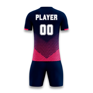 Conjunto de Camiseta de Fútbol Sublimada para Hombre, Cuello en V, Manga Corta, Absorbe la Humedad, Diseño Degradado, Ajuste Atlético para Todas las Temporadas - Product Image 3