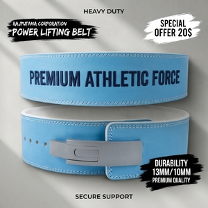 Ceinture de musculation en cuir véritable avec support lombaire 13MM / 10MM, ceinture à levier unisexe pour entraînement et fitness - Product Image 1
