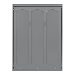 Lit Murphy gris pleine taille avec étagères, design lit mural - Product Image 6