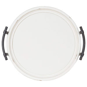 Bandeja de servicio de madera de mango versátil de alta calidad con asas y patas de metal para servir bebidas, cenas y decoración - Product Image 3