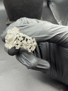 Anillo de Moissanita con Cabeza de León Iced Out, Plata de Ley 925, Engaste Pavé, Joyería de Coctel Hip Hop para Hombre, Ideal para Regalo - Product Image 5