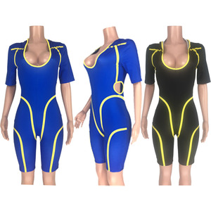 Mono con Capucha Negro para Mujer, Talla Grande, Cintura Alta, Corte Ajustado, Poliéster/Algodón, Ropa de Yoga para Primavera/Verano - Product Image 5