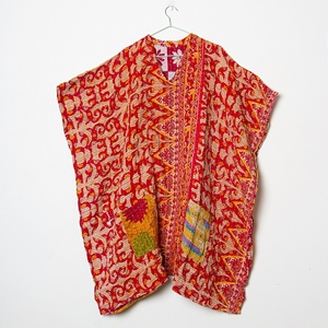 indian women kaftan dress Vintage Kantha <b>stitched</b> Cotton kaftan <b>hand</b> <b>stitched</b> assorted color designed - Product Image 1