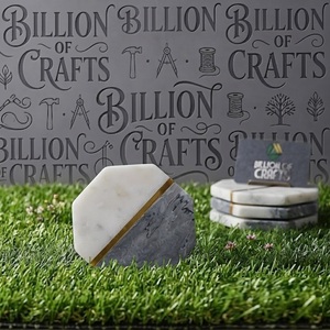 Grey <b>White</b> Hexagon Stone <b>Coasters</b> Set Of 6 for Home Kitchen Tabletop Decorative Mats Drink <b>Coasters</b> - Product Image 5