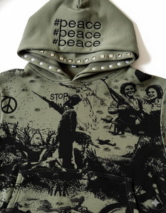 Wholesale Pattern Print Oversized Cropped drop shoulder Heavyweight <b>pullover</b> <b>mens</b> hoodie 100%Cotton Fleece 450 gsm - Product Image 1