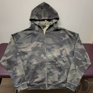 Sweat à capuche camouflage 360 g/m² ample avec double fermeture éclair, coupe oversize et broderie 3D personnalisée, 100 % coton, Birlag Sports - Product Image 3
