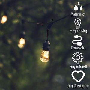 1/2 pezzi di catene luminose a LED impermeabili per esterni da 48 piedi - Product Image 3