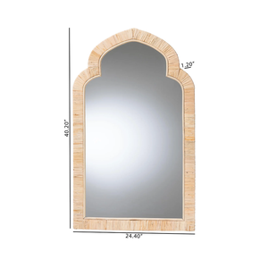 Miroir mural décoratif en rotin écologique, style bohème côtier, miroir mural décoratif en rotin cintré, vente en gros du Vietnam - Product Image 2