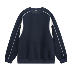 เสื้อสเวตเชิ้ตคอกลมผู้ชายแบบขายส่งคุณภาพสูง ผ้าคอตตอนผสม ทรงโอเวอร์ไซส์ ไซส์ XS ลายเรียบแบบใหม่ ดีไซน์ทันสมัย - Product Image 2