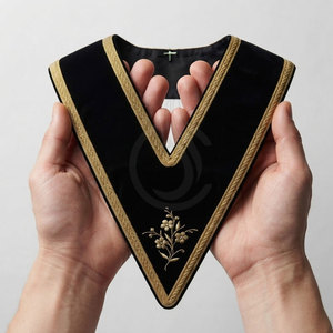 Collier maçonnique classique, col formel simple, en soie légère, personnalisable pour les réunions, les cérémonies, les événements et l'usage quotidien - Product Image 3