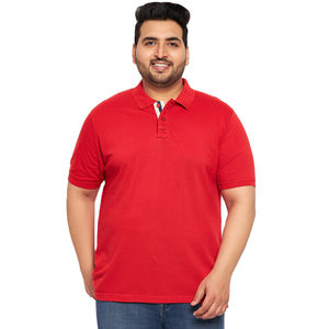 Polo tricoté décontracté d'été de haute qualité en tissu respirant avec motif uni et broderie technique foncée, grandes tailles - Product Image 2