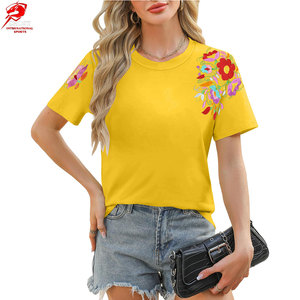 Camisetas Bordadas Elegantes para Mujer, Top Informal Ligero para Moda Urbana y Uso Diario a un Precio Razonable - Product Image 1