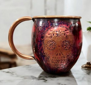 Patina Finish Copper Modern Luxury <b>Large</b> Capacity Drinking <b>Mug</b> with Handle Barware Art Empire Exports Washable - Product Image 5