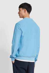 Pull en maille bleu clair à col rond pour homme, coupe classique, couleur unie, décontracté, pour l'automne, fabricant de Sialkot, OEM ODM - Product Image 5