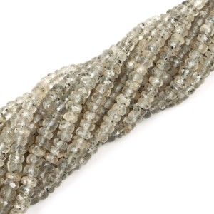 Perles de quartz noir naturel facettées en forme de rondelle pour la fabrication de bijoux, 3-4,5 mm, perles de pierres précieuses en quartz en vrac en provenance d'Inde - Product Image 4
