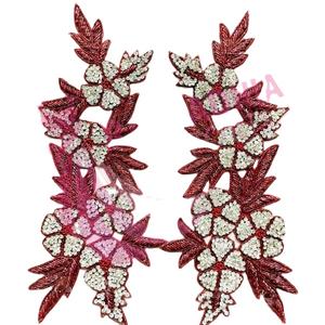 Designer Beaded Rhinestone <b>Applique</b> Shoulder Badge Sew-On <b>Patches</b> for Garments Handmade Decorative Fabric Accessories - Product Image 1