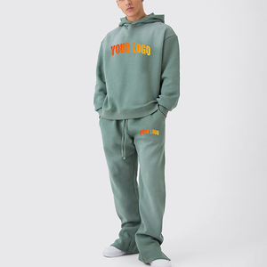Ensemble de survêtements sur mesure pour hommes, streetwear, 100% coton, effet délavé au soleil, sweat-shirts à capuche et pantalons de survêtement, ensembles de survêtements pour hommes - Product Image 1