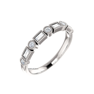 Trendy Luxury Lab Grown Diamond <b>Ring</b> | Baguette & Round Diamond <b>Band</b> |Available in 925 Silver & 10K,14K,18K Solid Gold <b>ring</b> - Product Image 2