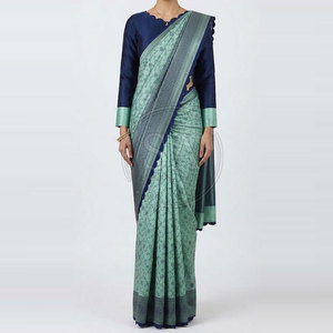Sari de luxe pour femme, robe drapée traditionnelle de créateur, broderie ethnique, tenue pour occasions spéciales, mariage, festival, célébration - Product Image 5