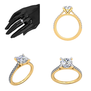 Anillo de Diamante de Laboratorio con Corte Princesa de 1.11 Quilates, Certificado por IGI, con Banda de Oro Sólido de 10K, Color E, para Novia, Moderno, para Mujer - Product Image 2