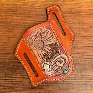 Meilleure vente Fourreau de couteau en cuir usiné à la main personnalisable fait à la main pour ceintures Housses de couteau en cuir véritable de luxe de haute qualité - Product Image 2