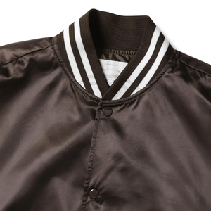 Best Style <b>Men's</b> Baseball Satin Varsity <b>Jacket</b> <b>Waterproof</b> Chenille Patches with Black and White Rib Wholesale <b>Cheap</b> Price OEM - Product Image 4