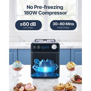 Gelatiera Elettrica Mini da Casa con Compressore Integrato, 2 Quarti, in Acciaio Inox, Automatica, Senza Precongelamento - Product Image 3