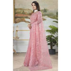 Saree de broderie de créateur pour la fête Portez des robes de carrière élégantes Look - Product Image 6