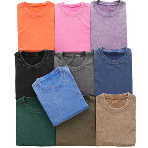 T-shirt personnalisé de haute qualité avec logo de votre marque, t-shirt vintage lourd, délavé, effet usé, 100% coton - Product Image 2