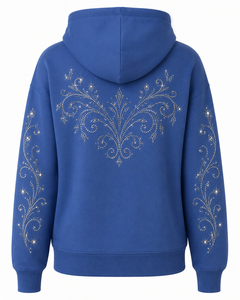 Women's <b>Sparkly</b> Bling Hoodie Fashion Rhinestone Sweatshirt Comfortable Hooded <b>Top</b> with Kangaroo Pocket Rhinestone Hoodies - Product Image 2