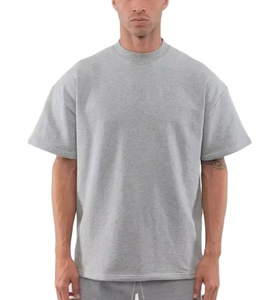 T-shirts amples pour hommes 2026 en gros, personnalisables avec logo imprimé, en coton épais respirant et extensible, teints unis, effet délavé, coupe oversize - Product Image 4