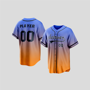 เสื้อเบสบอล Cheervar สีไล่ระดับ พิมพ์ลายแบบ Sublimated ระบายอากาศได้ดี ซับเหงื่อ แห้งไว แขนสั้น สำหรับผู้ใหญ่ ใส่ได้ทั้งชายและหญิง เหมาะสำหรับกีฬาฤดูหนาว - Product Image 1