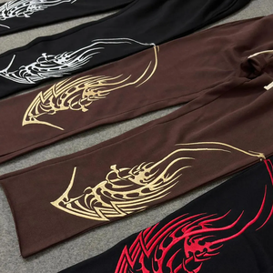 Pantalon de jogging ample en coton de haute qualité avec broderie personnalisée, coupe classique, ajustable, style streetwear - Product Image 3