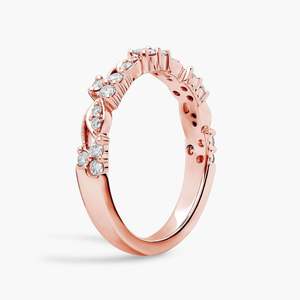 Anillo de Compromiso de Diamante Cultivado en Laboratorio con Encaje Vintage, 0.33 Quilates, Certificado IGI D VVS2, Floral Milgrain, Oro Rosa de 10K, Romántico - Product Image 2