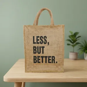 Bolso Tote de Yute Quantro, Color Sólido, Estilo Moderno, Abierto por Arriba, para Compras - Product Image 2