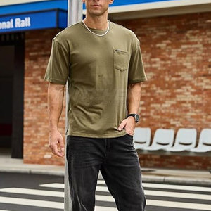 Camiseta Extra Grande para Hombre, Corte Holgado Premium, Estilo Urbano, Algodón Suave, Cómoda para Uso Diario Informal - Product Image 3