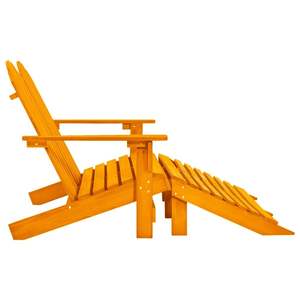 Chaise de jardin grande en bois de sapin massif, couleur orange, design détachable - Product Image 3