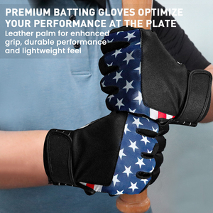 Wholesale Price Unisex Batting Gloves Customizable Design Logo Genuine Leather Breathable Shock Absorbent Gloves Customized Logo - Product Image 3