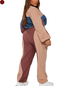 Conjunto Deportivo de 2 Piezas para Mujer, Top Corto con Cierre de Cremallera y Bloques de Color, Pantalones de Cintura Alta, Ropa Deportiva Urbana - Product Image 6