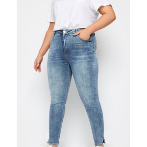 Pantalones Vaqueros de Mezclilla de Alta Calidad para Mujer, Ajustados, Elásticos, Transpirables, Talla Grande, Cintura Alta - Product Image 1