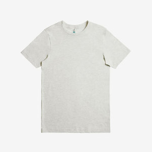 Camiseta Gris Melange de Primera Calidad, Cuello Redondo, Manga Corta - Product Image 6