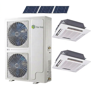 Climatiseur hybride solaire AC/DC sur réseau, type cassette de plafond, à économie d'énergie, 18000 BTU avec capacité de chauffage de 20000 BTU, 4.6 EER - Product Image 1