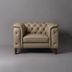 Sofá de Cuero con Base de Madera de Estilo Moderno para Sala de Estar, Muebles de Exterior Hechos a Mano, Ecológicos para Oficina en Casa - Product Image 2