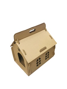 High Quality Portable <b>Cat</b> House Square <b>Box</b> Scratcher Corrugated Board Recycled Materials Pet-Friendly Paper Shelter for <b>Cat</b> - Product Image 4