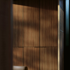 JY Project Customized Modern Wooden <b>Wardrobe</b> Melamine Walnut Color Sliding Door Freestanding Extendable Villa European E1/E0 - Product Image 2