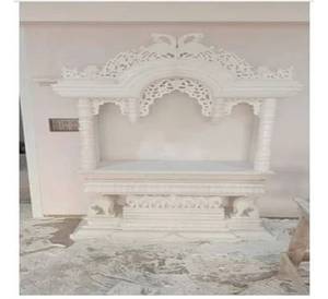 Handmade White Marble <b>Temple</b> Polished Carved Model Pattern Customized Design 7ftx3ftx1.6ft <b>Home</b> Use Wooden Box Packaging - Product Image 2