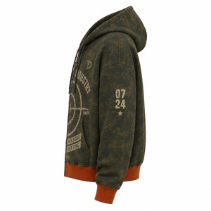 เสื้อฮู้ดลายพราง DRAVELLE INDUSTRY ทรงโอเวอร์ไซส์สำหรับผู้ชาย ผ้าฝ้ายเฟรนช์เทอร์รี่ สวมใส่สบาย เหมาะสำหรับฤดูหนาว เป็นมิตรต่อสิ่งแวดล้อม - Product Image 3