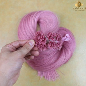 Extensiones de cabello vietnamita 100% (con queratina) de calidad premium, puntas planas, lisas, de color. # 99J - Rojo Borgoña Oscuro - Product Image 3